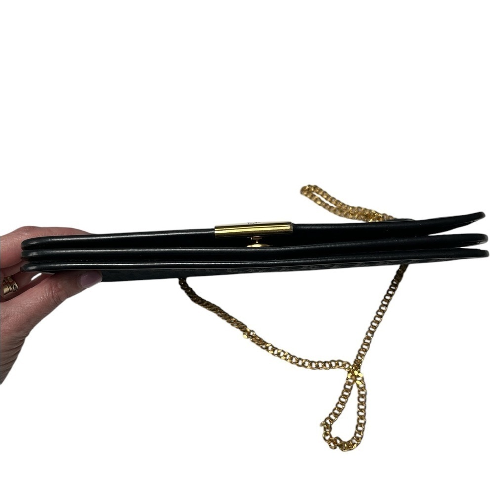 Christian Dior Vintage Oblique Trotter Chain Shoulder Bag Black Canvas Gold - Picture 7 of 16